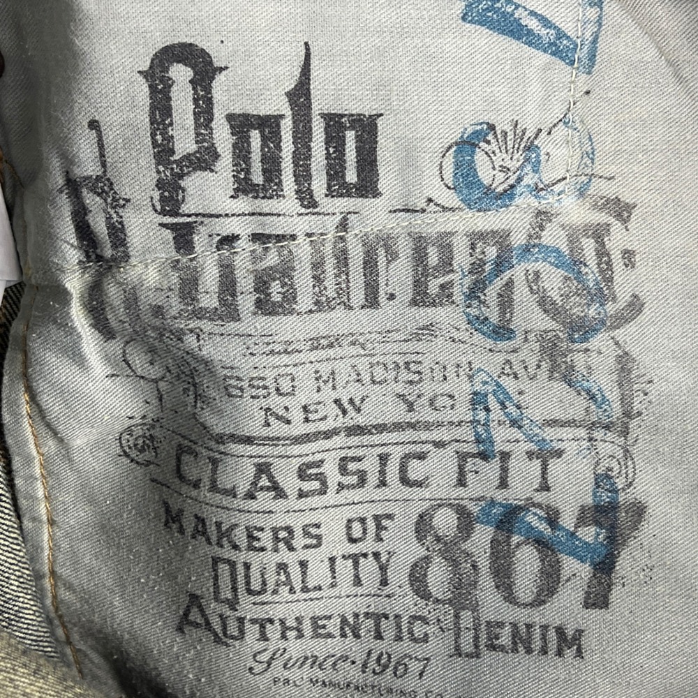 Polo Ralph Lauren 867 Classic Fit Dark Wash Denim Jeans Mens 36x30 (meas. 38x31) - Picture 10 of 15